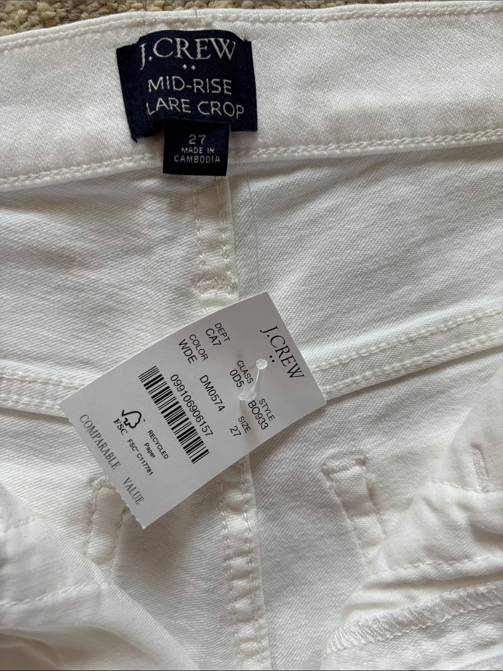 NWT J. Crew Factory White Mid-Rise Flare Crop Jeans - Picture 3 of 7